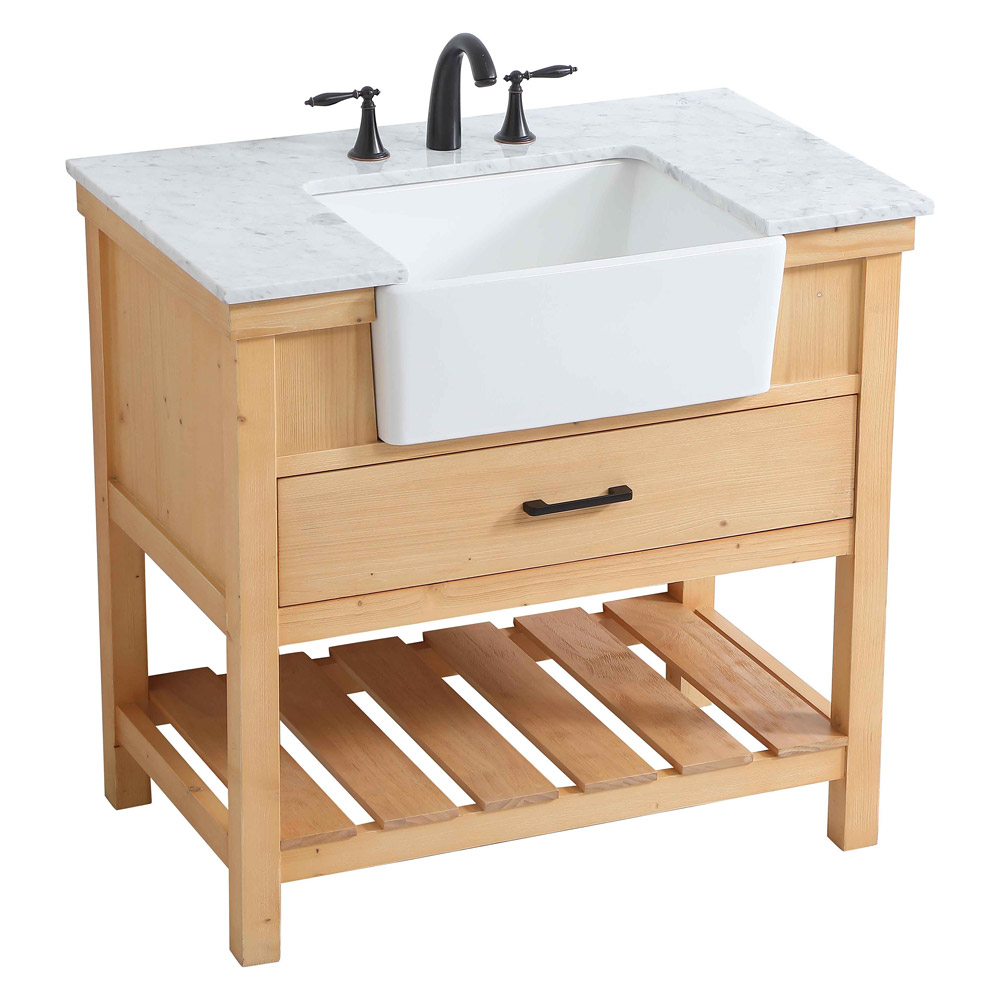 Elegant Bathroom Vanity - Natural Wood (VF60136NW)