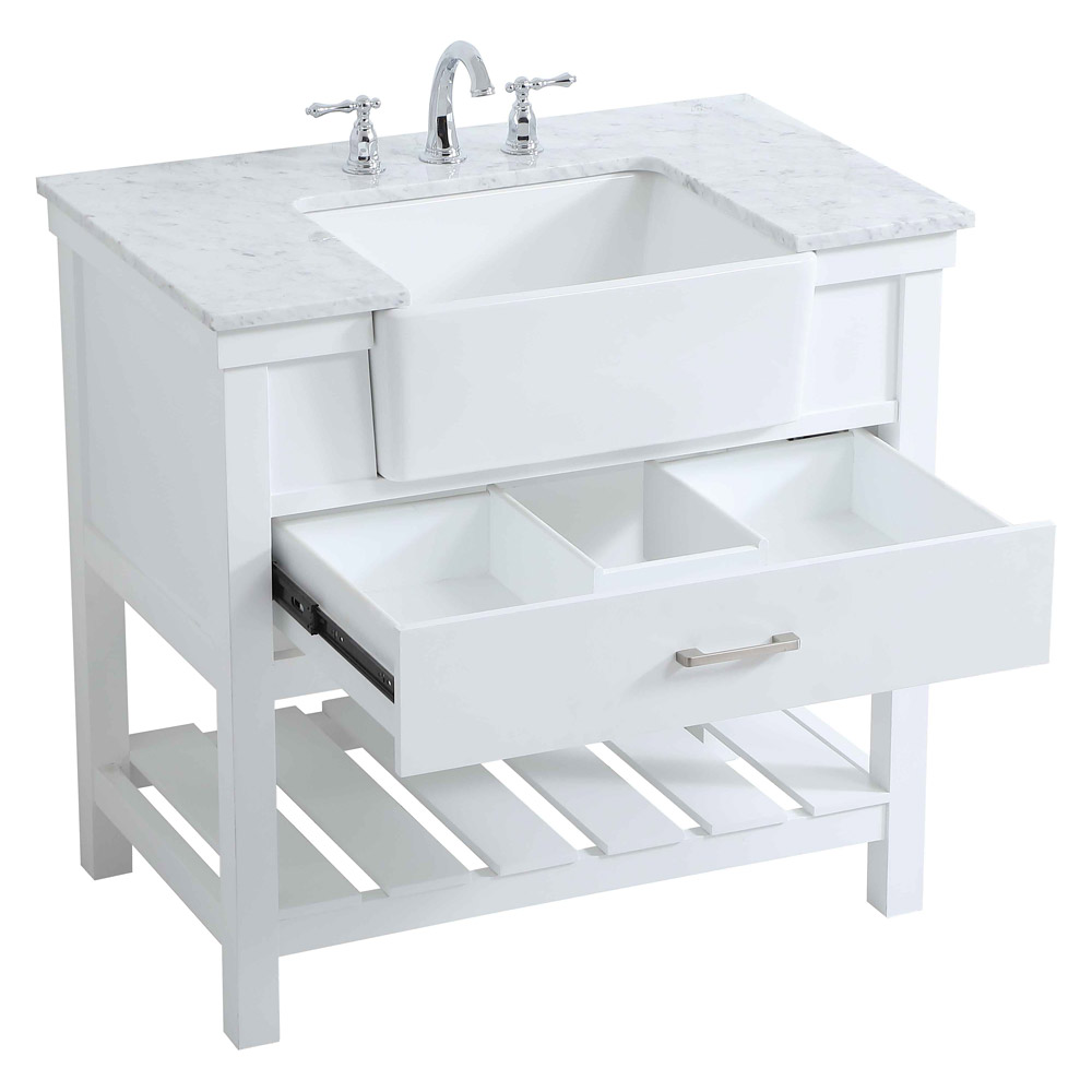 Elegant Bathroom Vanity - White (VF60136WH)