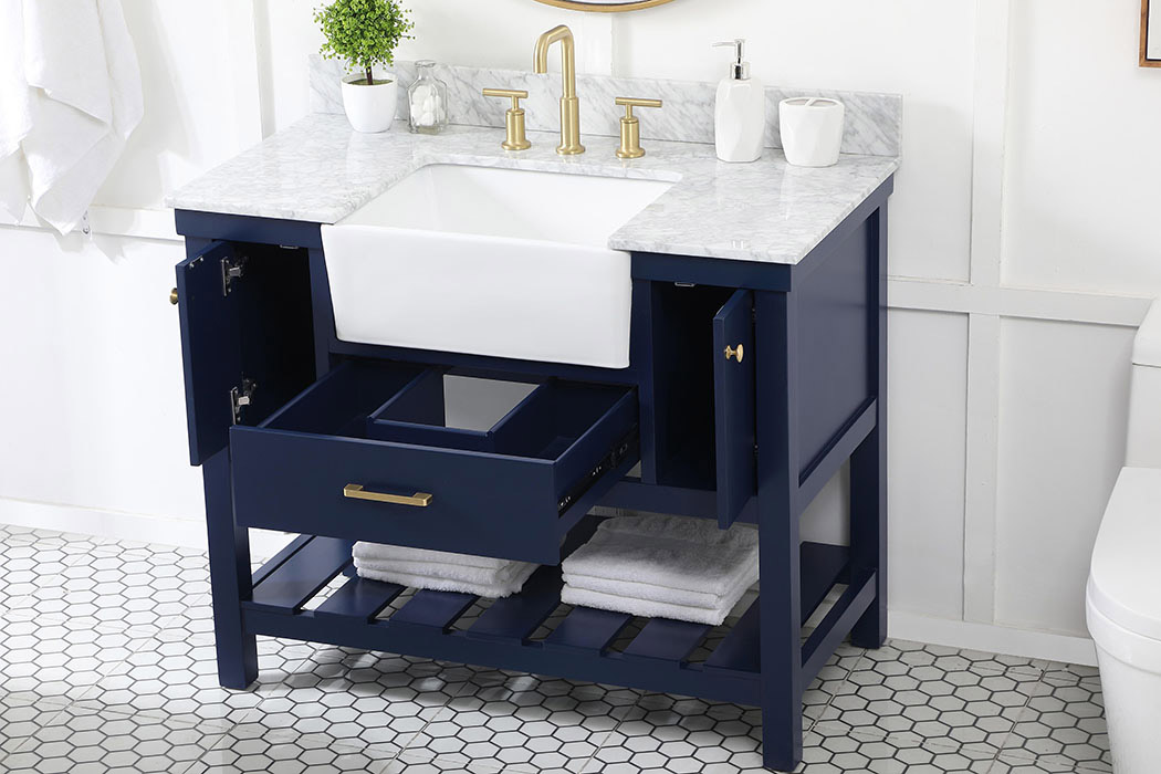 Elegant Bathroom Vanity - Blue (VF60142BL-BS)