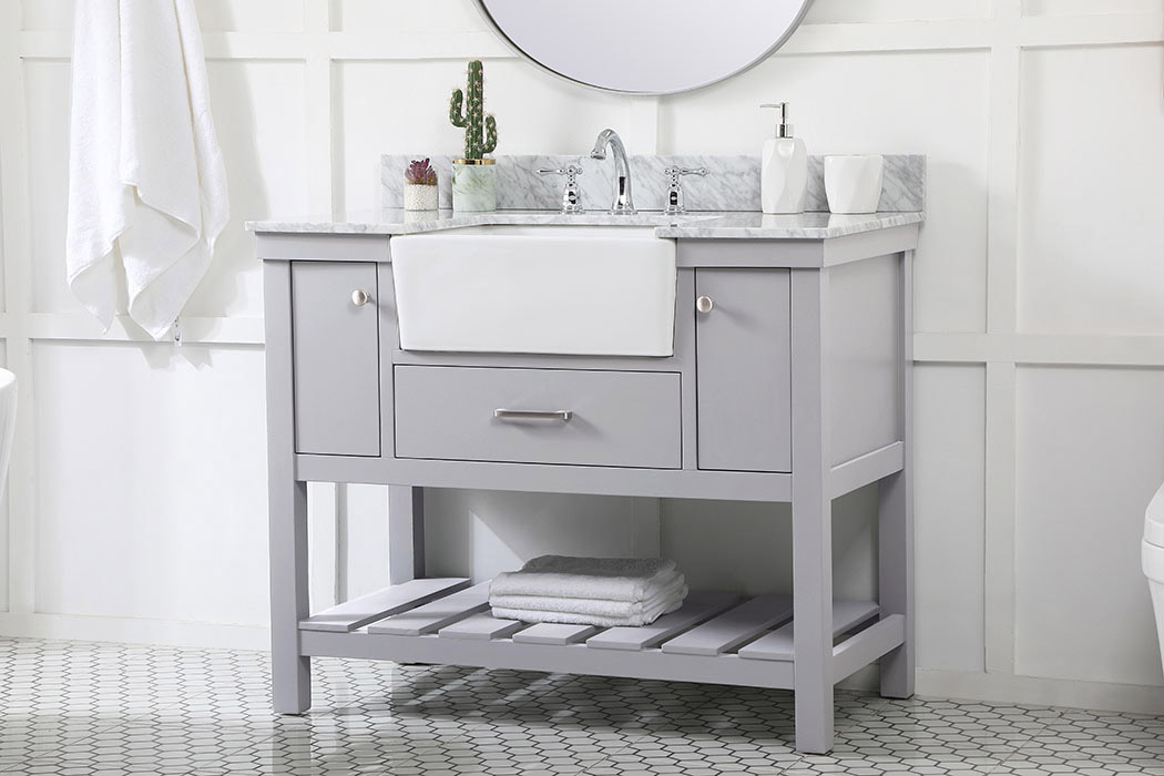 Elegant Bathroom Vanity - Gray (VF60142GR-BS)