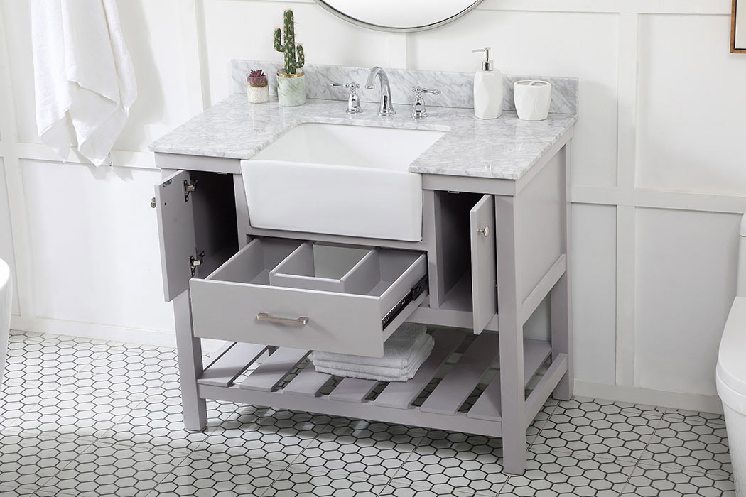 Elegant Bathroom Vanity - Gray (VF60142GR-BS)
