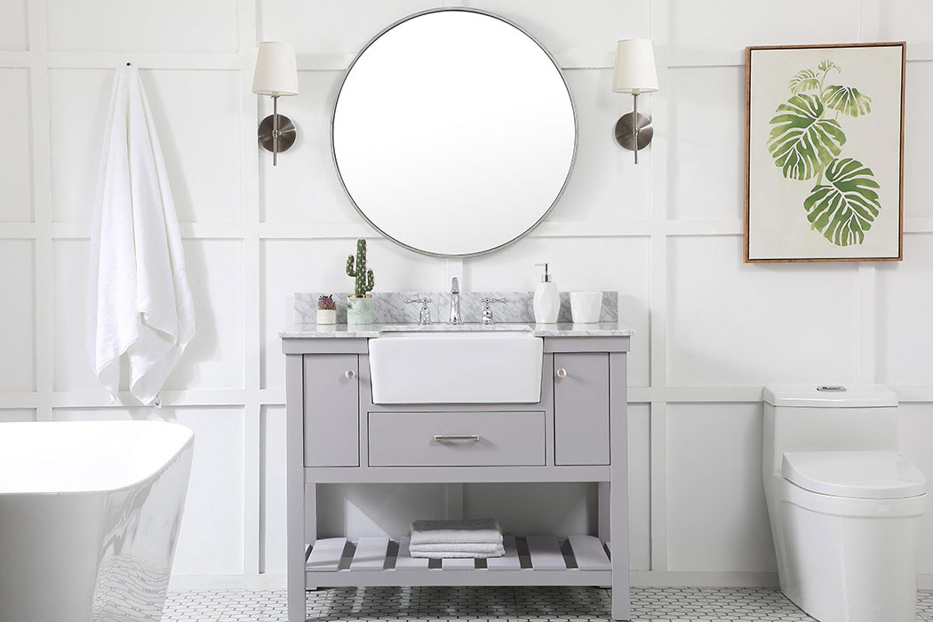 Elegant Bathroom Vanity - Gray (VF60142GR-BS)