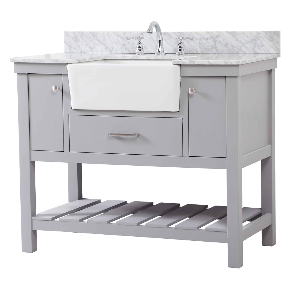 Elegant Bathroom Vanity - Gray (VF60142GR-BS)