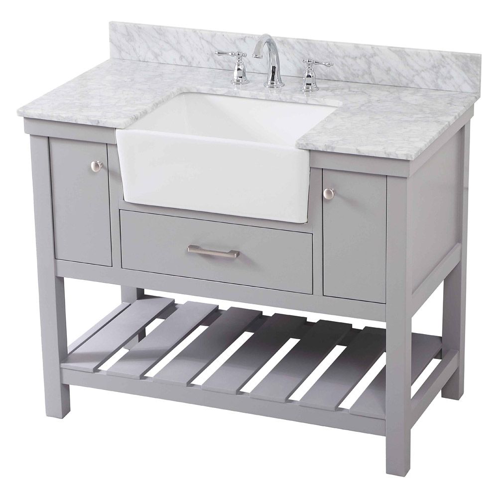 Elegant Bathroom Vanity - Gray (VF60142GR-BS)