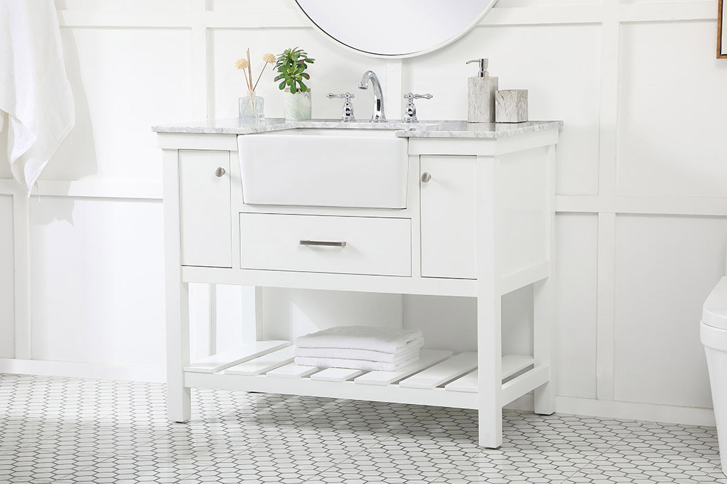 Elegant Bathroom Vanity - White (VF60142WH)