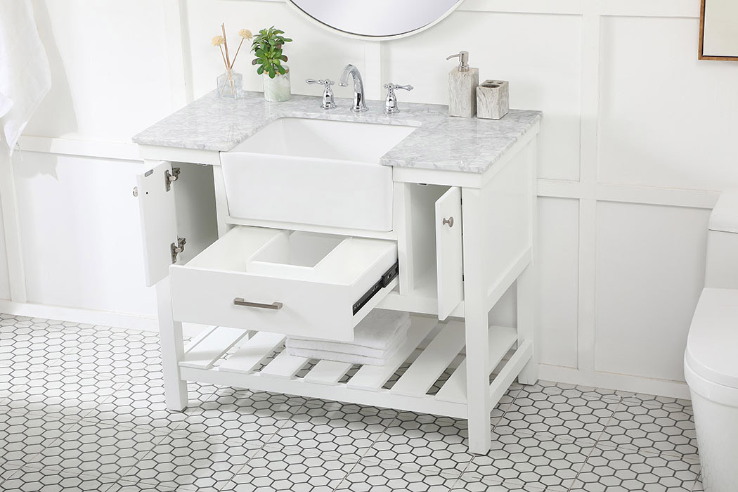 Elegant Bathroom Vanity - White (VF60142WH)