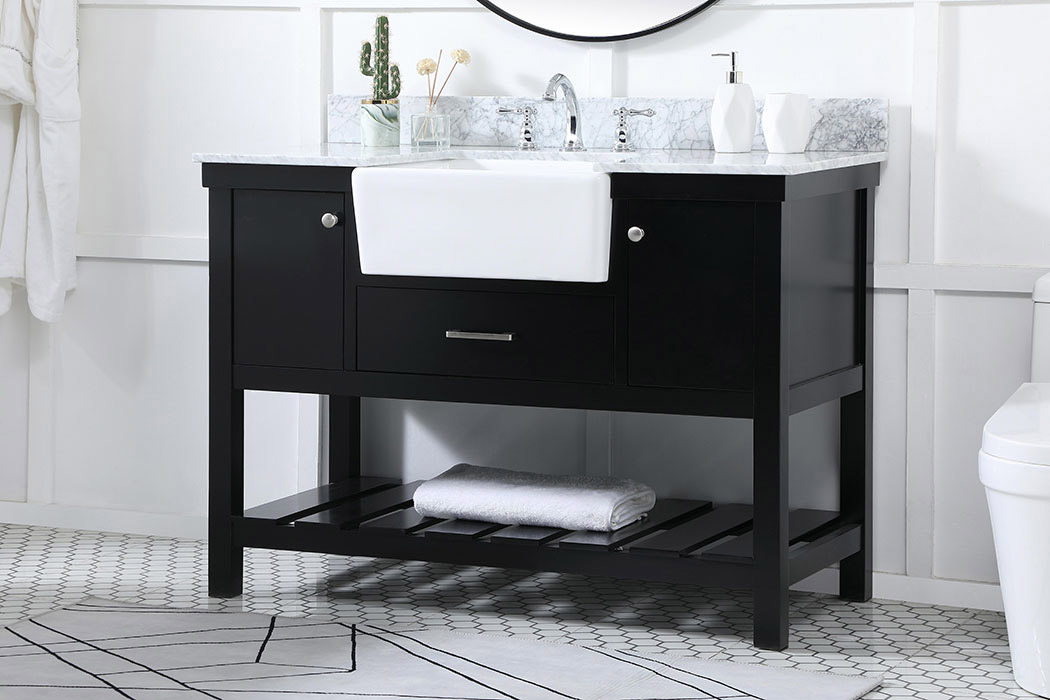 Elegant Bathroom Vanity - Black (VF60148BK-BS)
