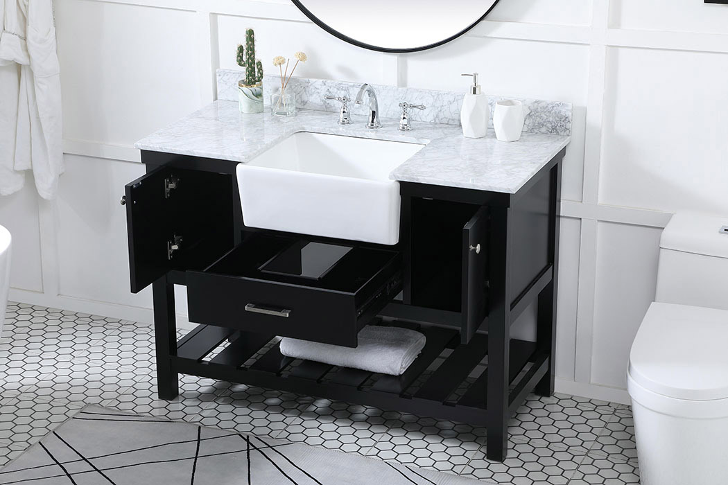 Elegant Bathroom Vanity - Black (VF60148BK-BS)