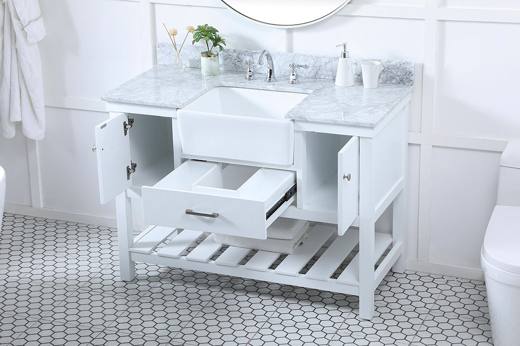 Elegant Bathroom Vanity - White (VF60148WH-BS)