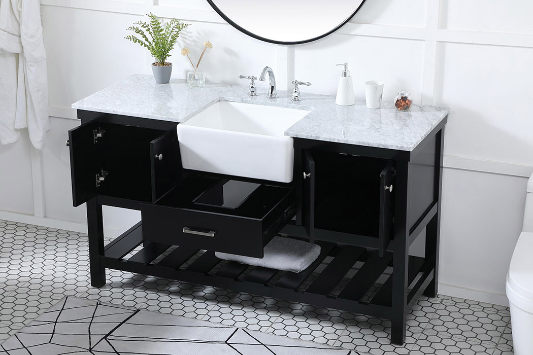 Elegant Bathroom Vanity - Black (VF60160BK)