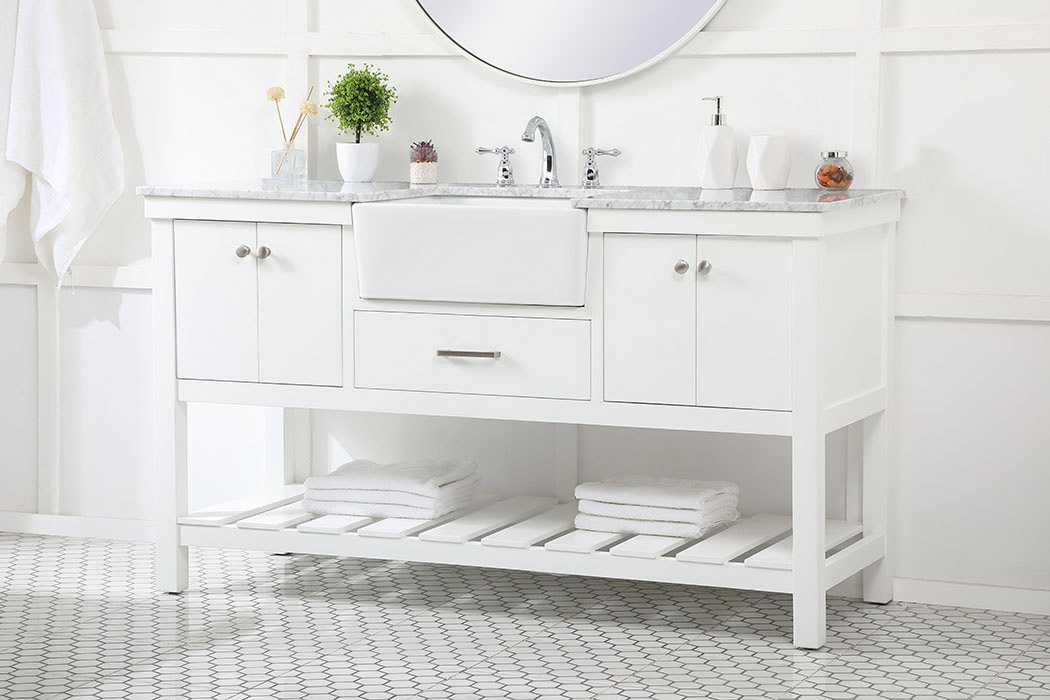 Elegant Bathroom Vanity - White (VF60160WH)