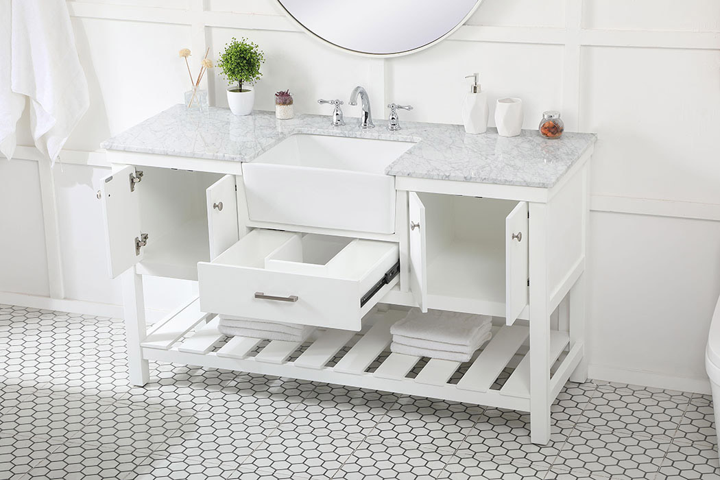Elegant Bathroom Vanity - White (VF60160WH)