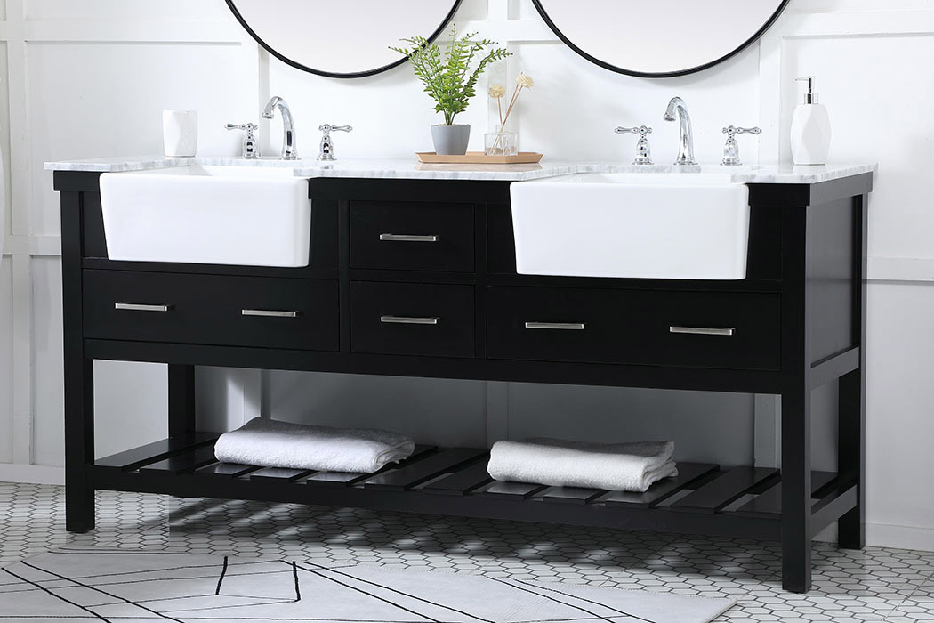 Elegant Bathroom Vanity - Black (VF60172DBK)