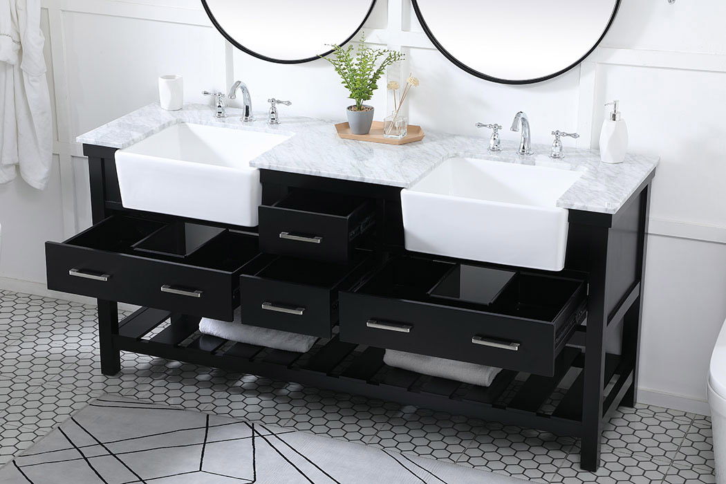 Elegant Bathroom Vanity - Black (VF60172DBK)