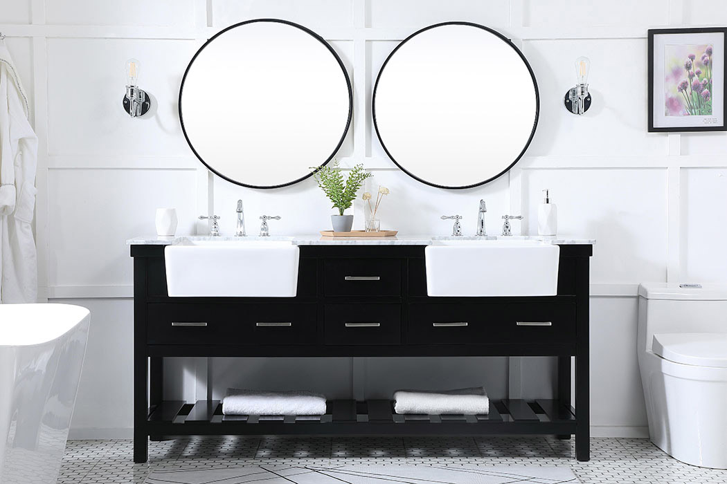 Elegant Bathroom Vanity - Black (VF60172DBK)