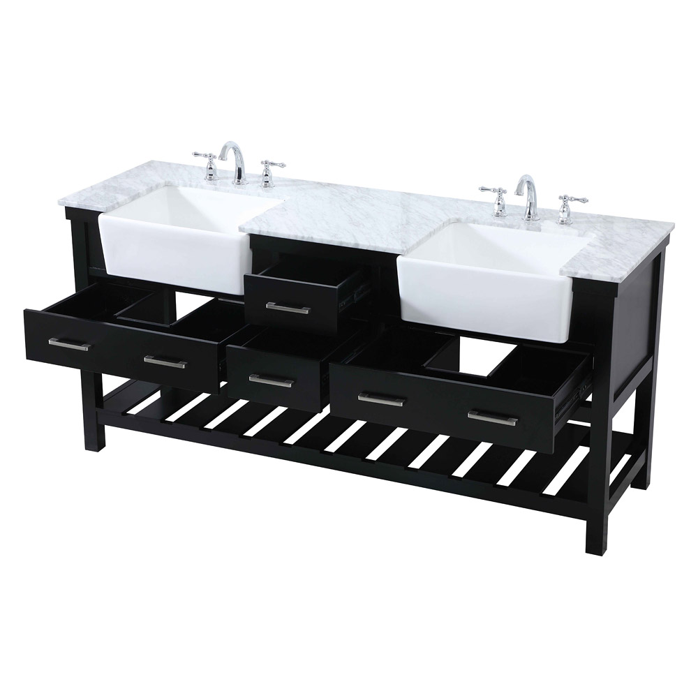 Elegant Bathroom Vanity - Black (VF60172DBK)
