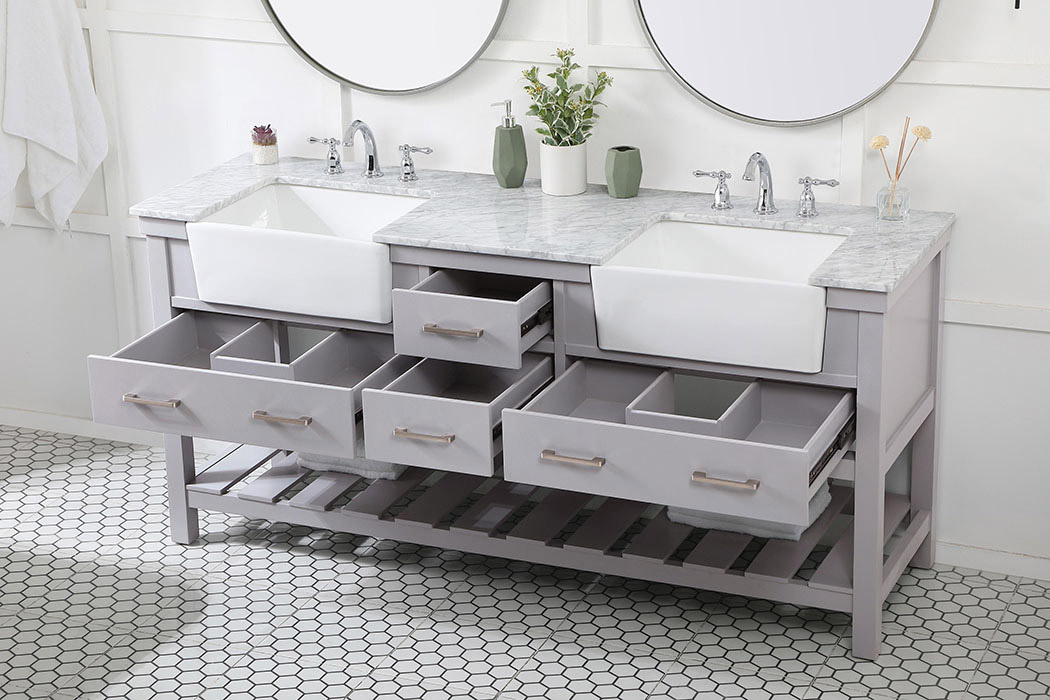 Elegant Bathroom Vanity - Gray (VF60172DGR)