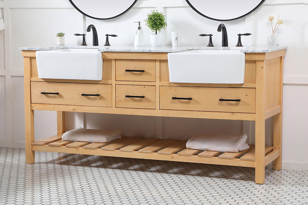 Elegant Bathroom Vanity - Natural Wood (VF60172DNW)