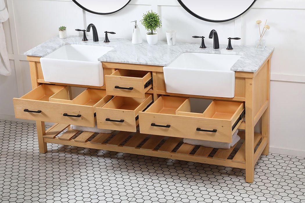 Elegant Bathroom Vanity - Natural Wood (VF60172DNW)