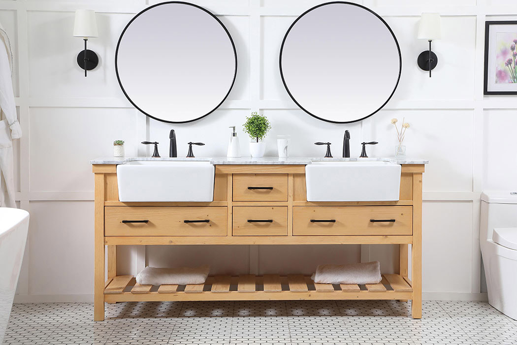 Elegant Bathroom Vanity - Natural Wood (VF60172DNW)