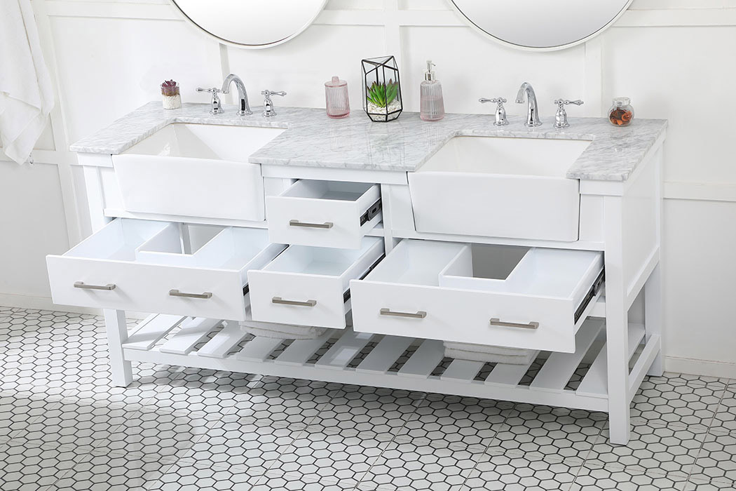 Elegant Bathroom Vanity - White (VF60172DWH)