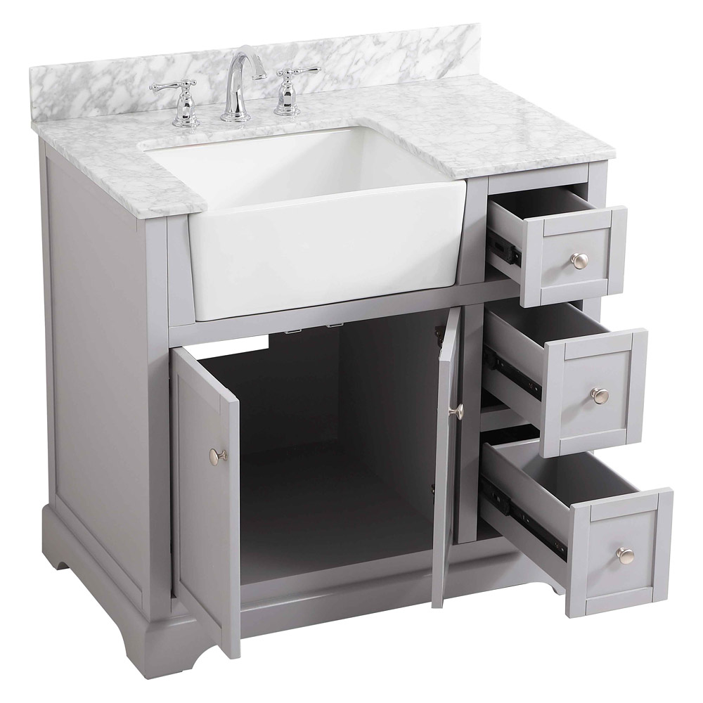 Elegant Bathroom Vanity - Gray (VF60236GR-BS)