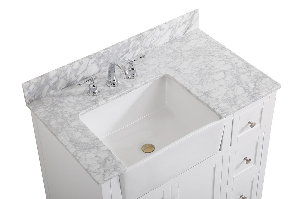 Elegant Bathroom Vanity - White (VF60236WH-BS)
