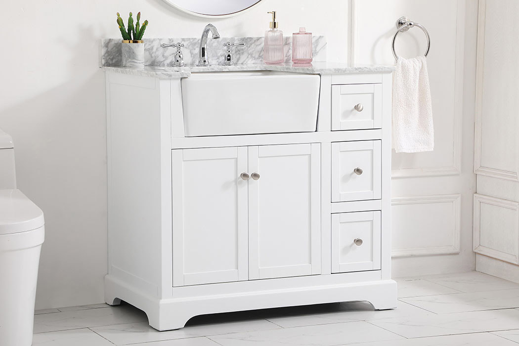Elegant Bathroom Vanity - White (VF60236WH-BS)