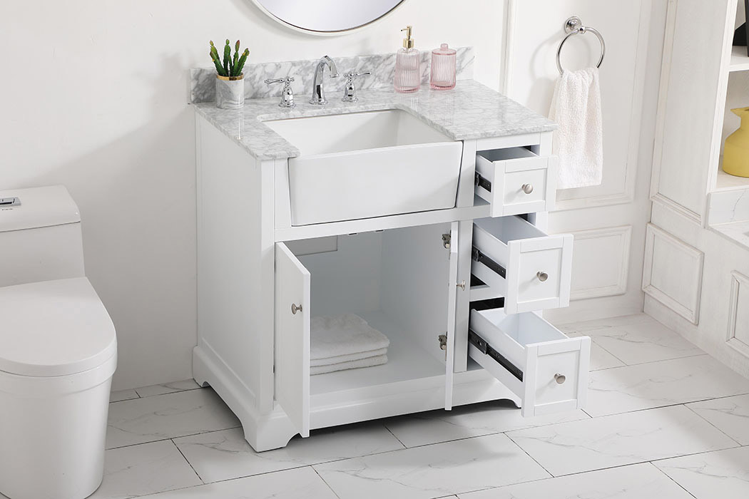 Elegant Bathroom Vanity - White (VF60236WH-BS)