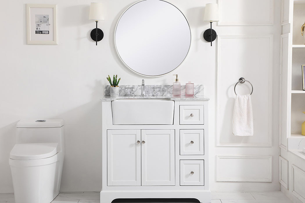 Elegant Bathroom Vanity - White (VF60236WH-BS)