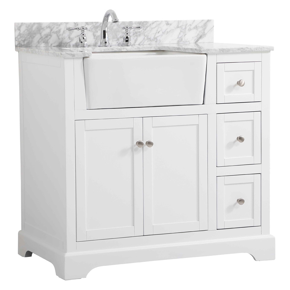Elegant Bathroom Vanity - White (VF60236WH-BS)