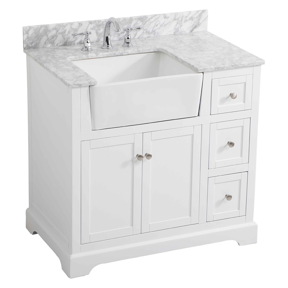 Elegant Bathroom Vanity - White (VF60236WH-BS)