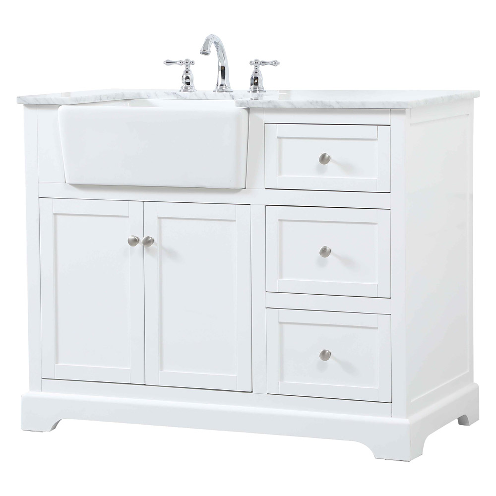Elegant Bathroom Vanity - White (VF60242WH)