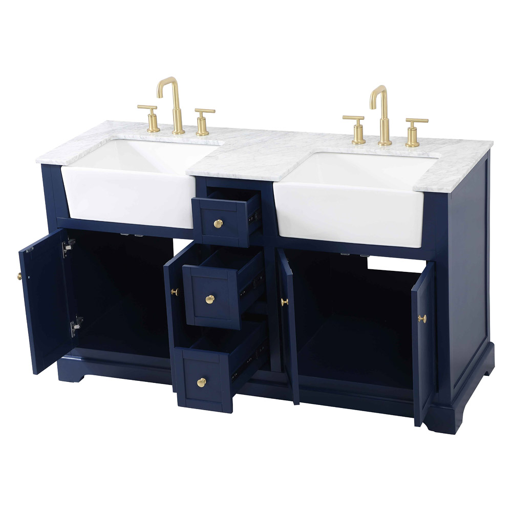Elegant Bathroom Vanity - Blue (VF60260DBL)
