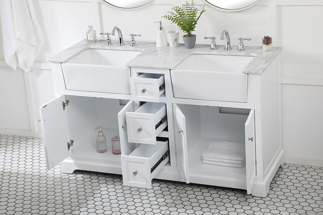 Elegant Bathroom Vanity - White (VF60260DWH)