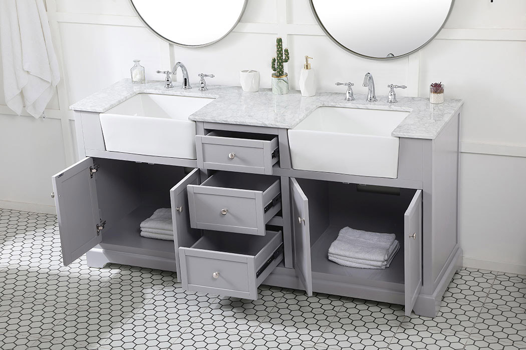 Elegant Bathroom Vanity - Gray (VF60272DGR)