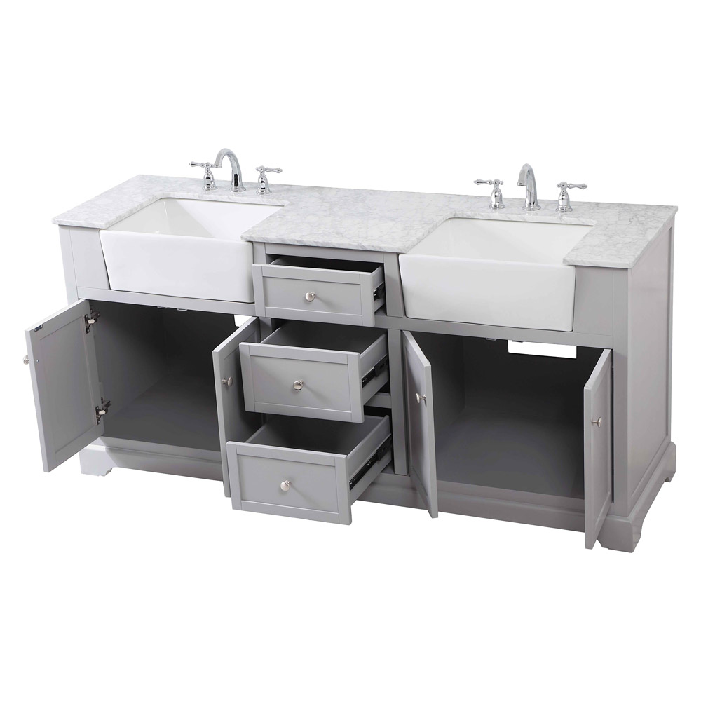 Elegant Bathroom Vanity - Gray (VF60272DGR)