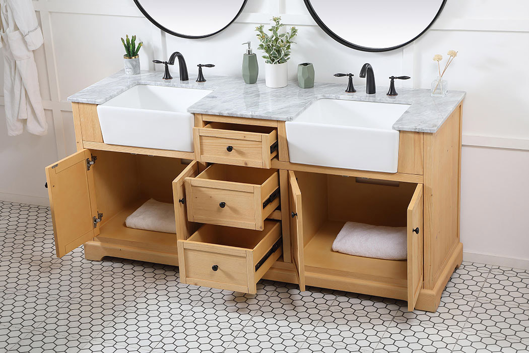 Elegant Bathroom Vanity - Natural Wood (VF60272DNW)