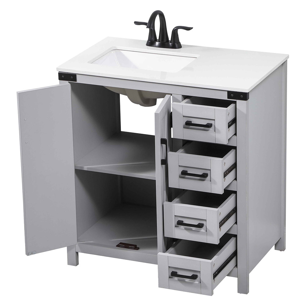 Elegant Bathroom Vanity - Gray (VF90232GR)