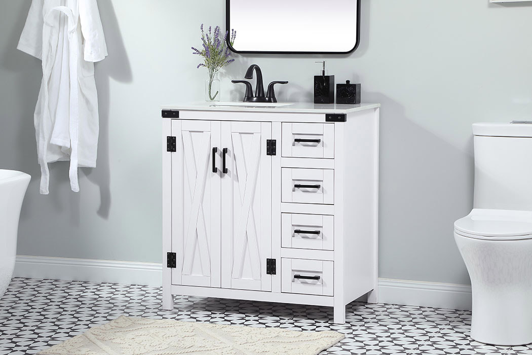 Elegant Bathroom Vanity - White (VF90232WH)
