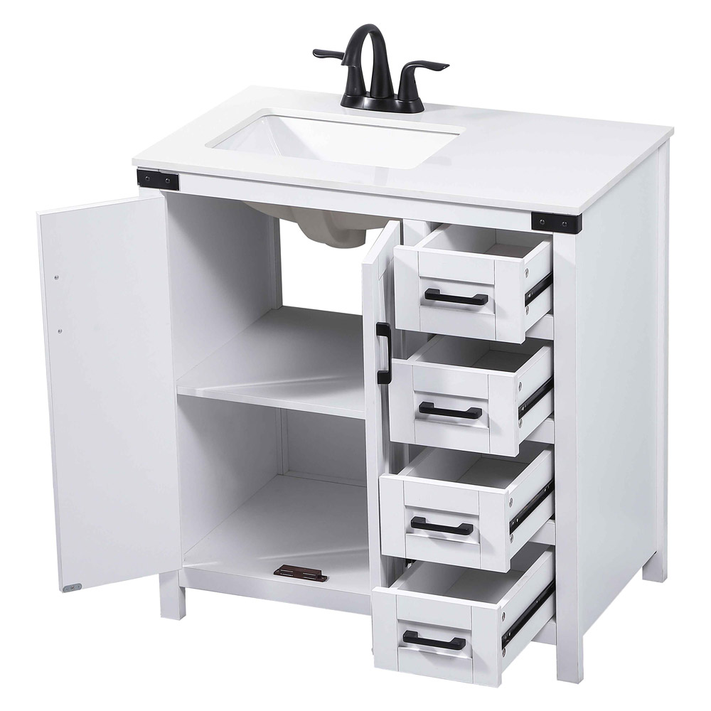 Elegant Bathroom Vanity - White (VF90232WH)