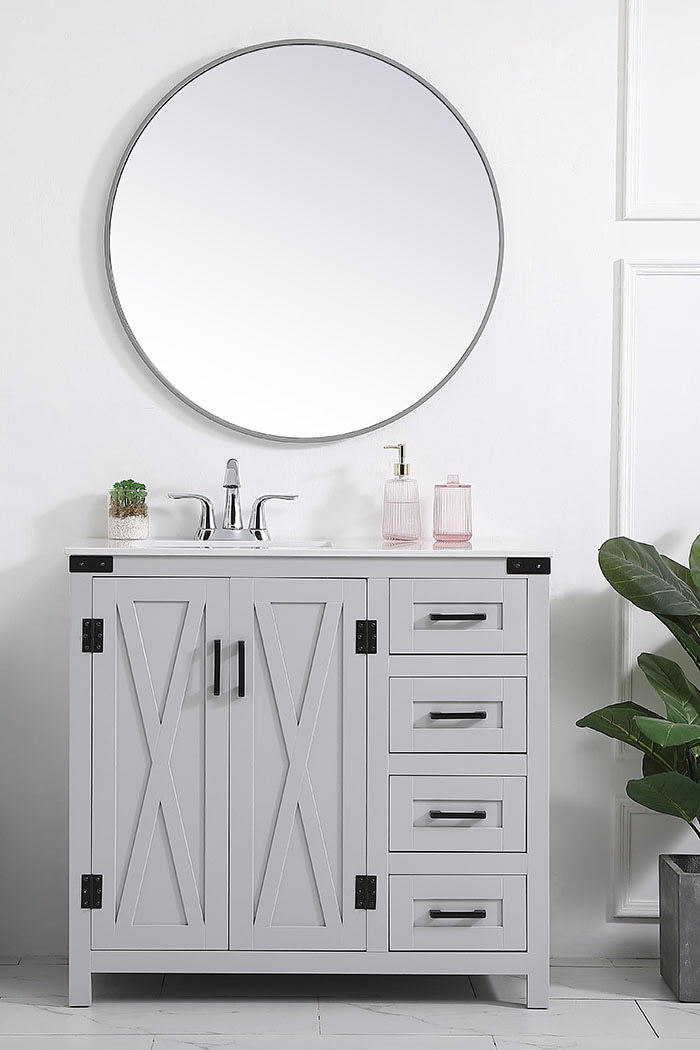 Elegant Bathroom Vanity - Gray (VF90236GR)