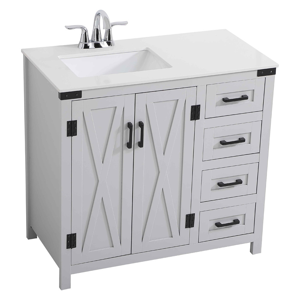 Elegant Bathroom Vanity - Gray (VF90236GR)