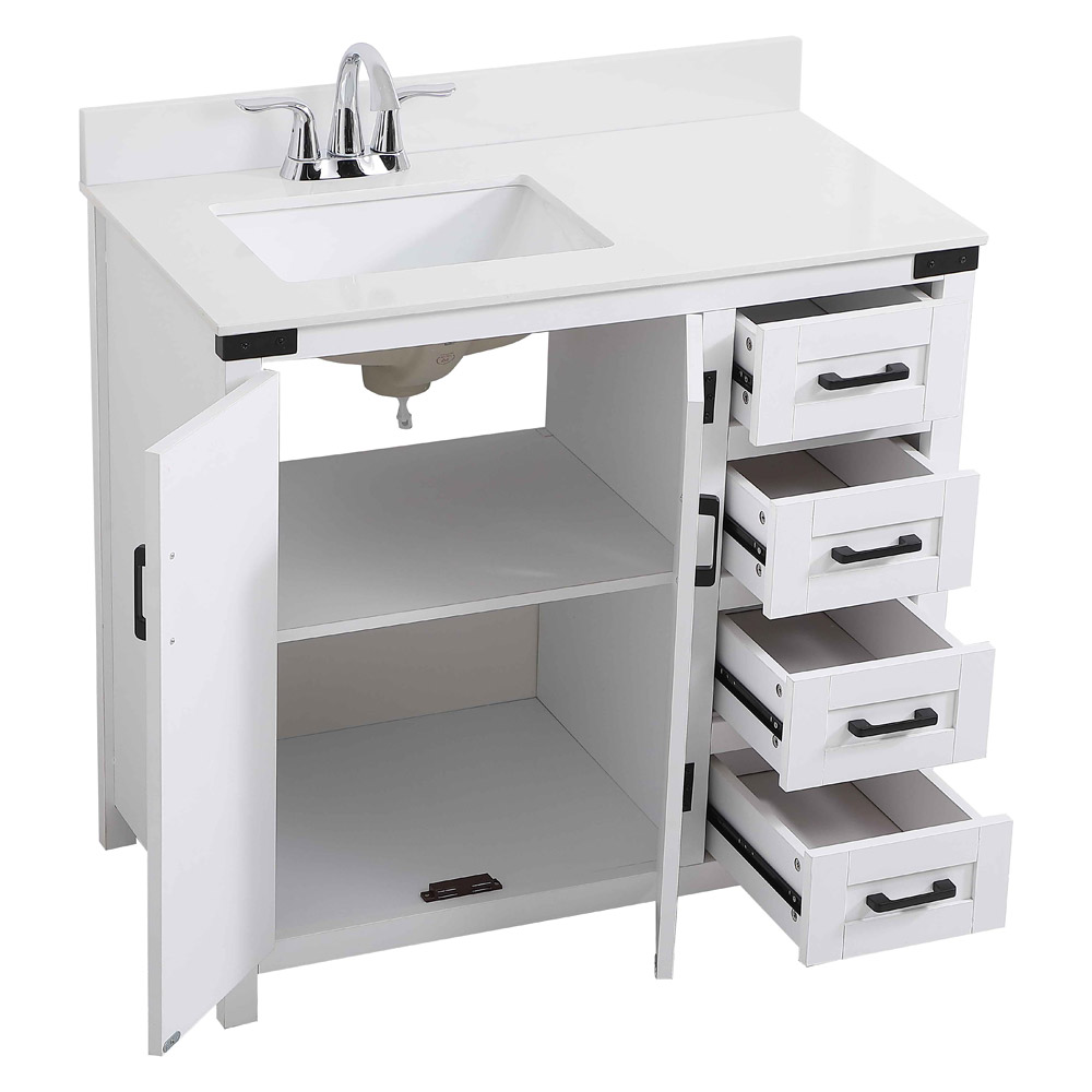Elegant Bathroom Vanity - White (VF90236WH-BS)