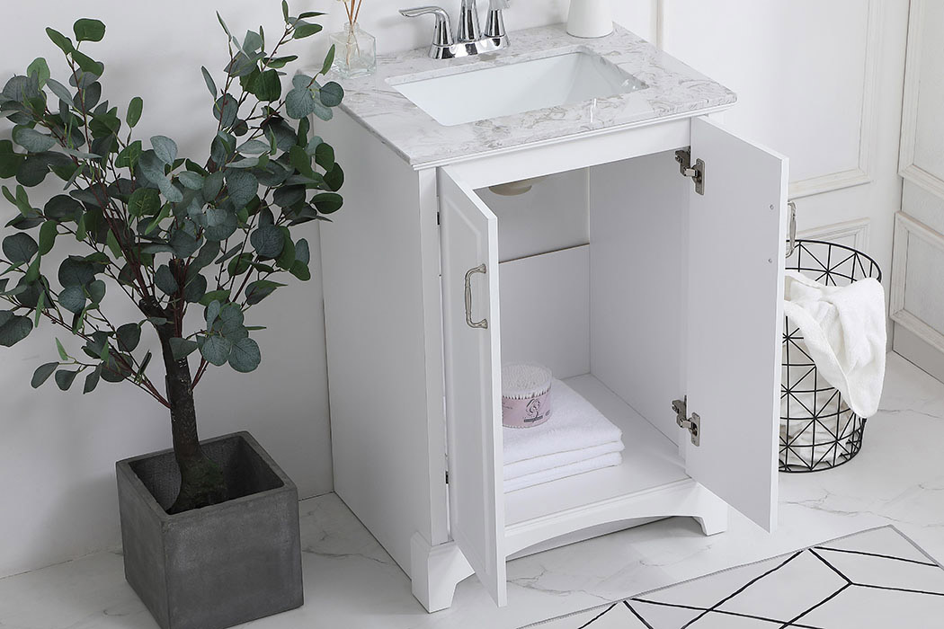 Elegant Bathroom Vanity - White, L 24" (VF90624WH)