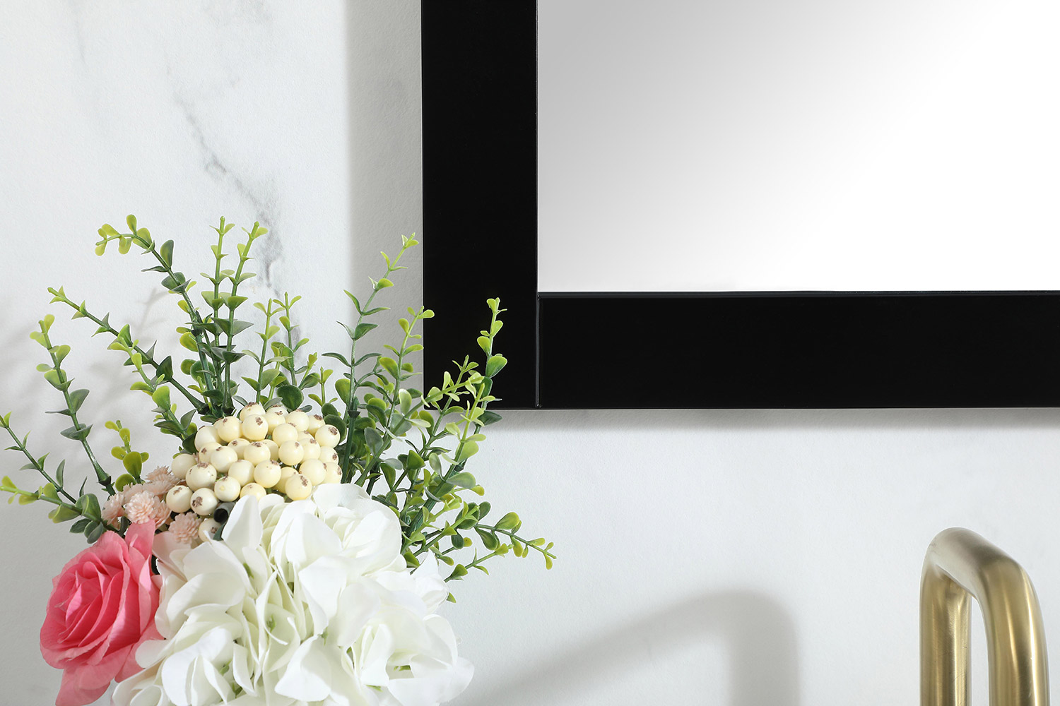 Elegant Wall Mirror - Black, D 18", H 32" (VM21832BK)
