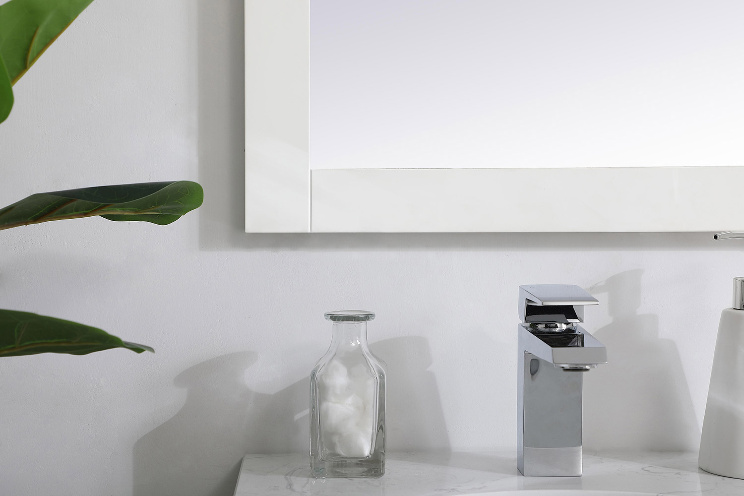 Elegant Wall Mirror - White, D 18", H 32" (VM21832WH)