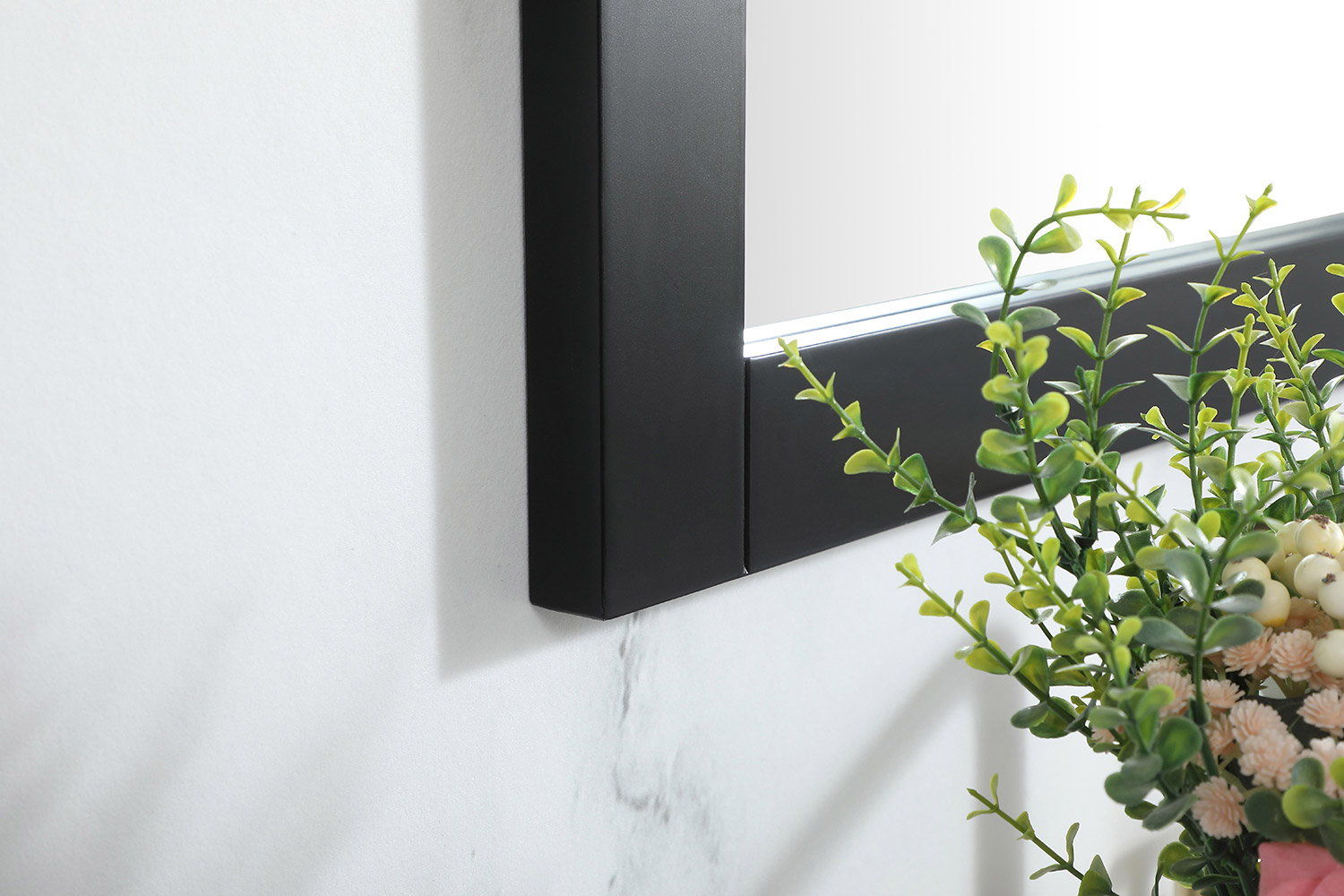 Elegant Wall Mirror - Black, D 24", H 36" (VM22436BK)