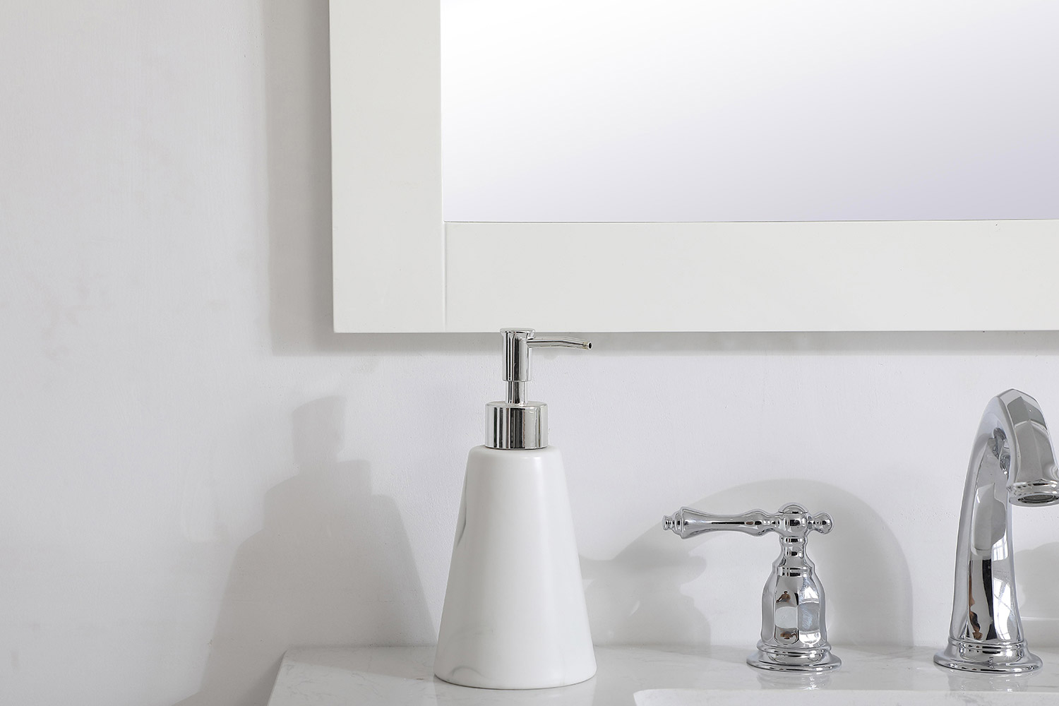 Elegant Wall Mirror - White, D 27", H 36" (VM22736WH)
