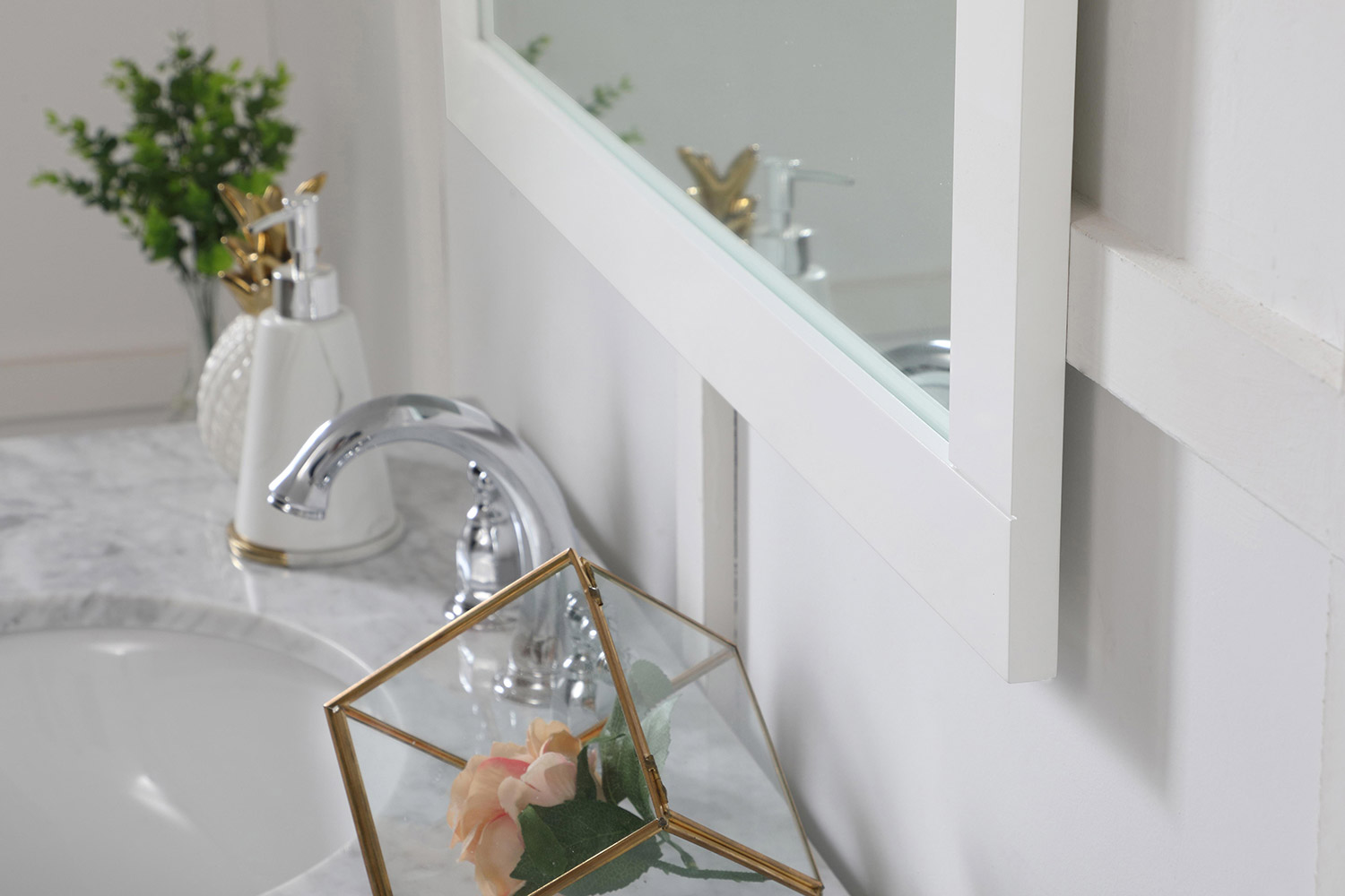 Elegant Wall Mirror - White, D 36", H 36" (VM23636WH)
